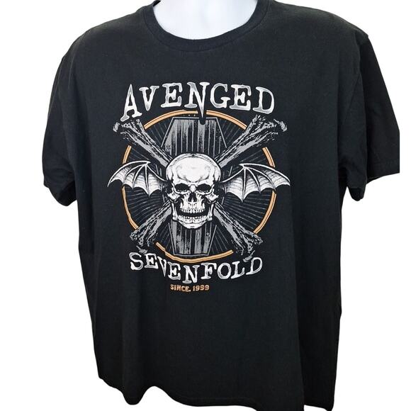 Avenged Sevenfold Since 1999 Bat Wing Black T Shirt 2XL Band Concert - Picture 1 of 5